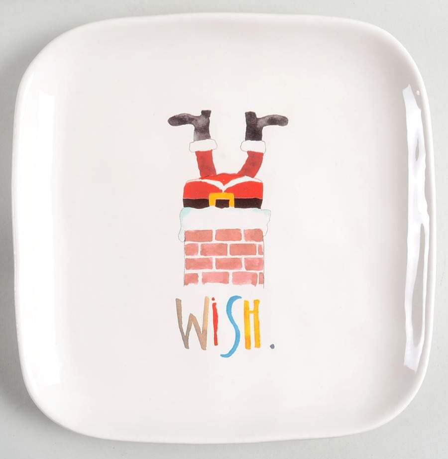 Rae Dunn Holiday Square Salad/Dessert Plate by Magenta-1
