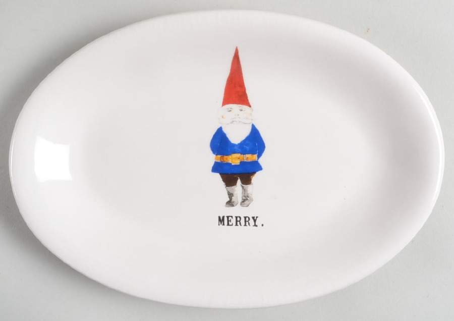 Christmas Gnomes 8" Oval Plate by Magenta-1