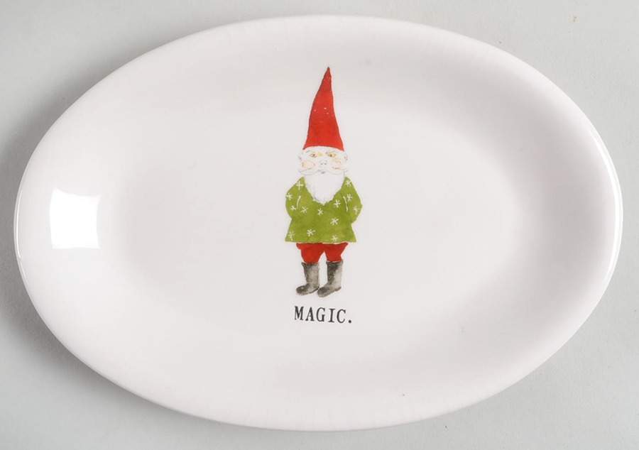Christmas Gnomes 8" Oval Plate by Magenta-1