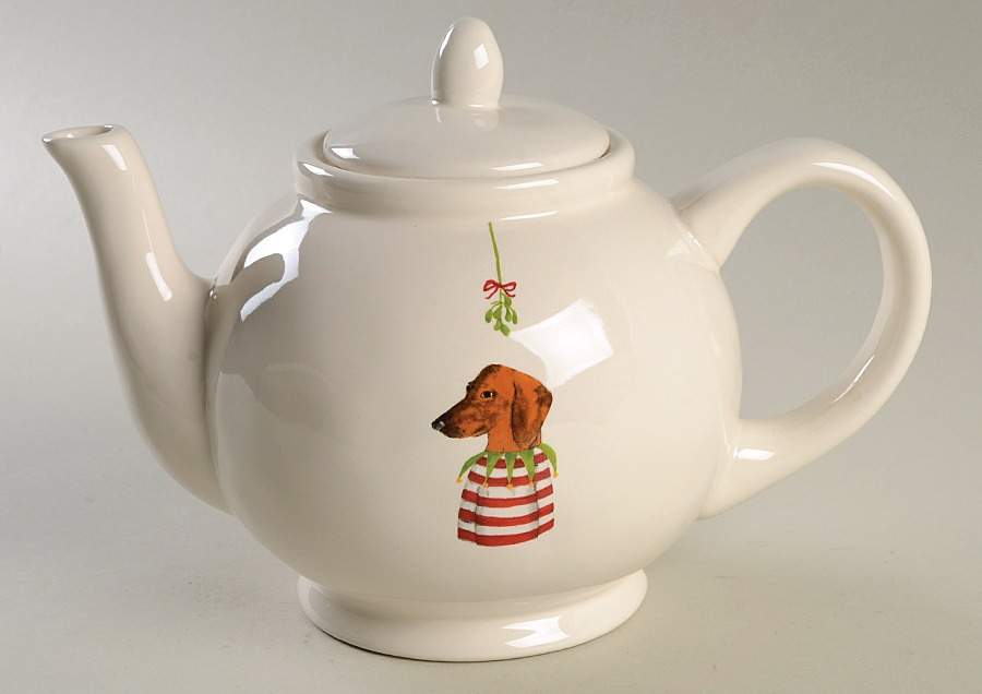 Christmas Dogs Teapot & Lid by Magenta-1