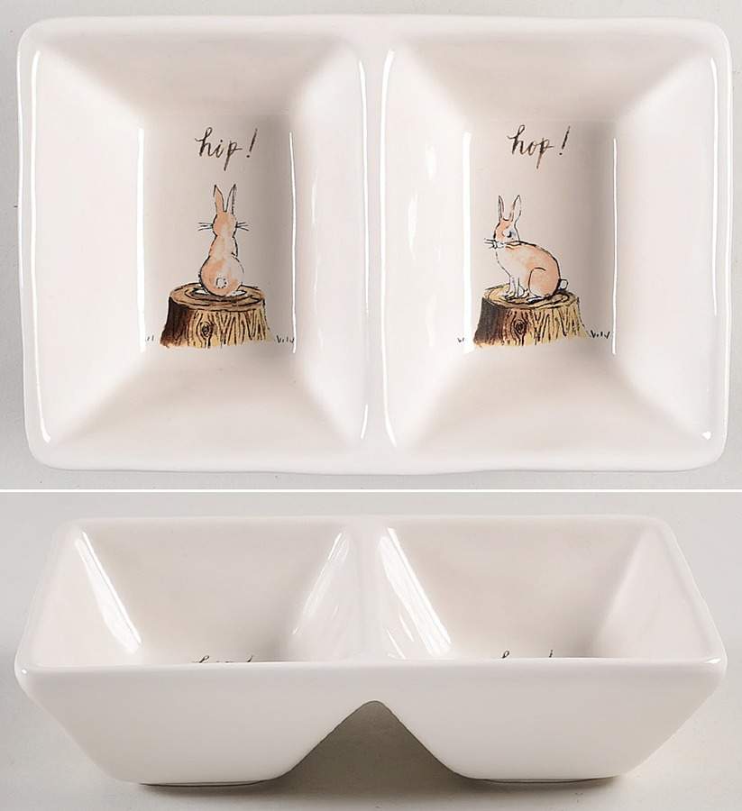 Rae Dunn Holiday (2 Part) Rectangular Divided Dish by Magenta-1