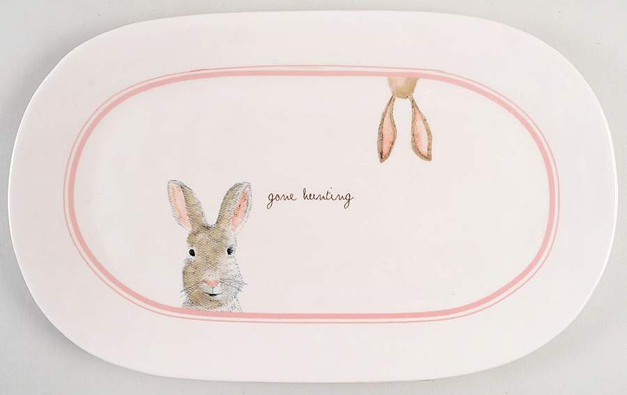 Easter Bunny Ears 14" Oval Serving Platter by Magenta-1