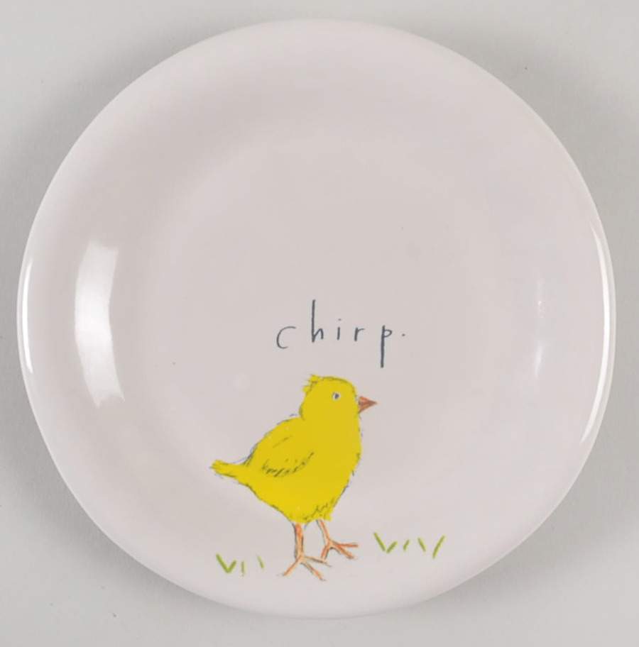 Happy Easter (Chirp, Crunch, Hop, Hunt) Appetizer Plate by Magenta-1