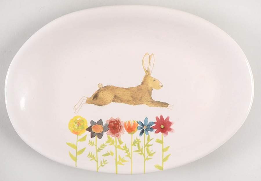 Rae Dunn Holiday 8" Oval Plate by Magenta-1