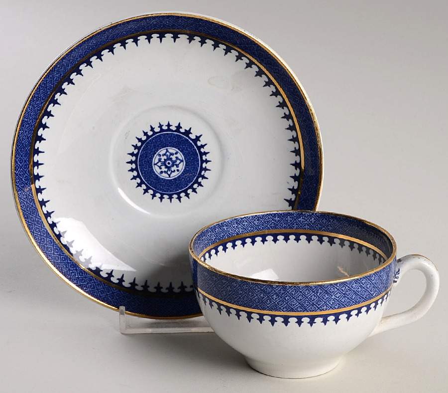 Dagger Border (Transferware) Flat Cup & Saucer Set by Minton-1