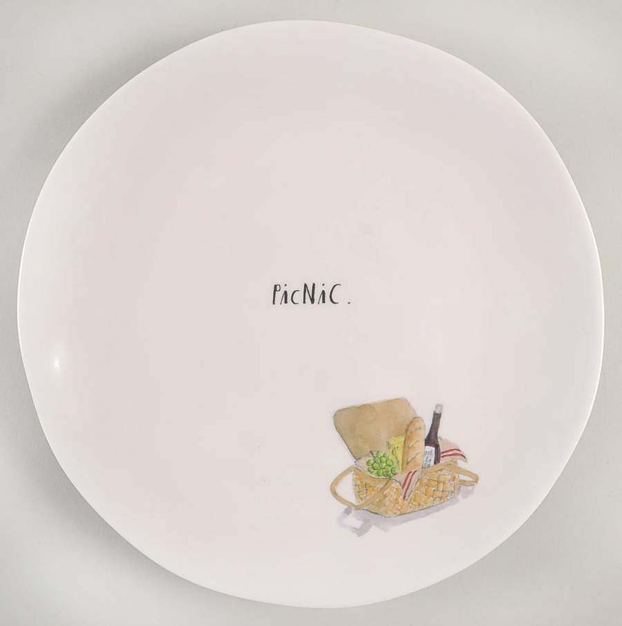 Picnic Time (Happy Camper) Dinner Plate by Magenta-1