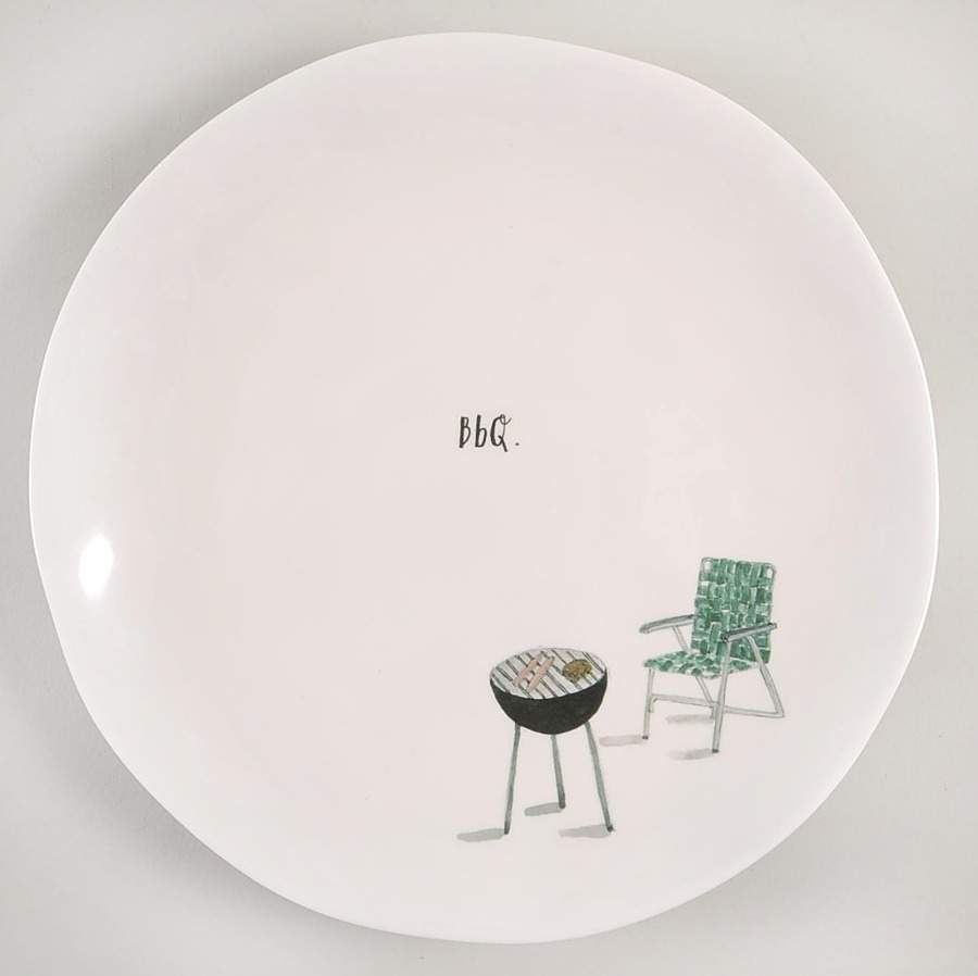 Picnic Time (Happy Camper) Dinner Plate by Magenta-1