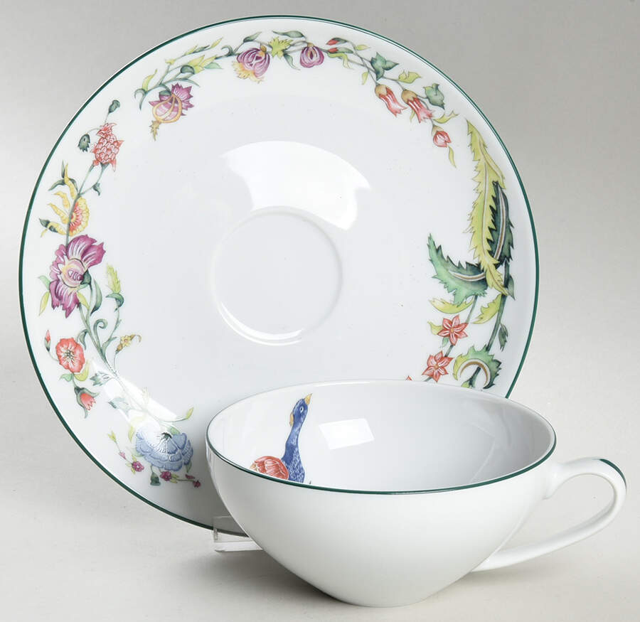 Sylvanae Flat Cup & Saucer Set by Mottahedeh-1