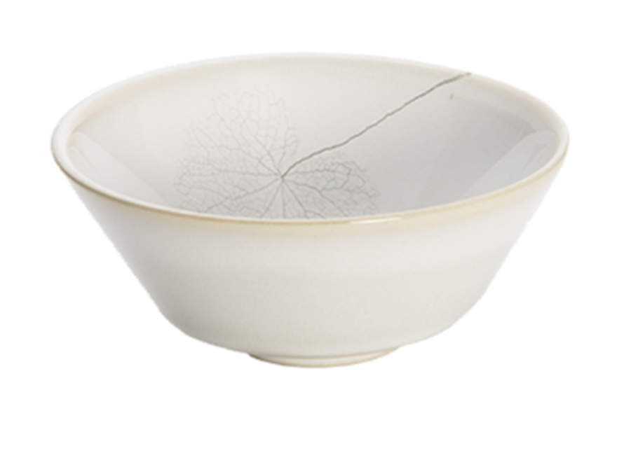 Leaf White Silk Fruit/Dessert (Sauce) Bowl by Mottahedeh-1