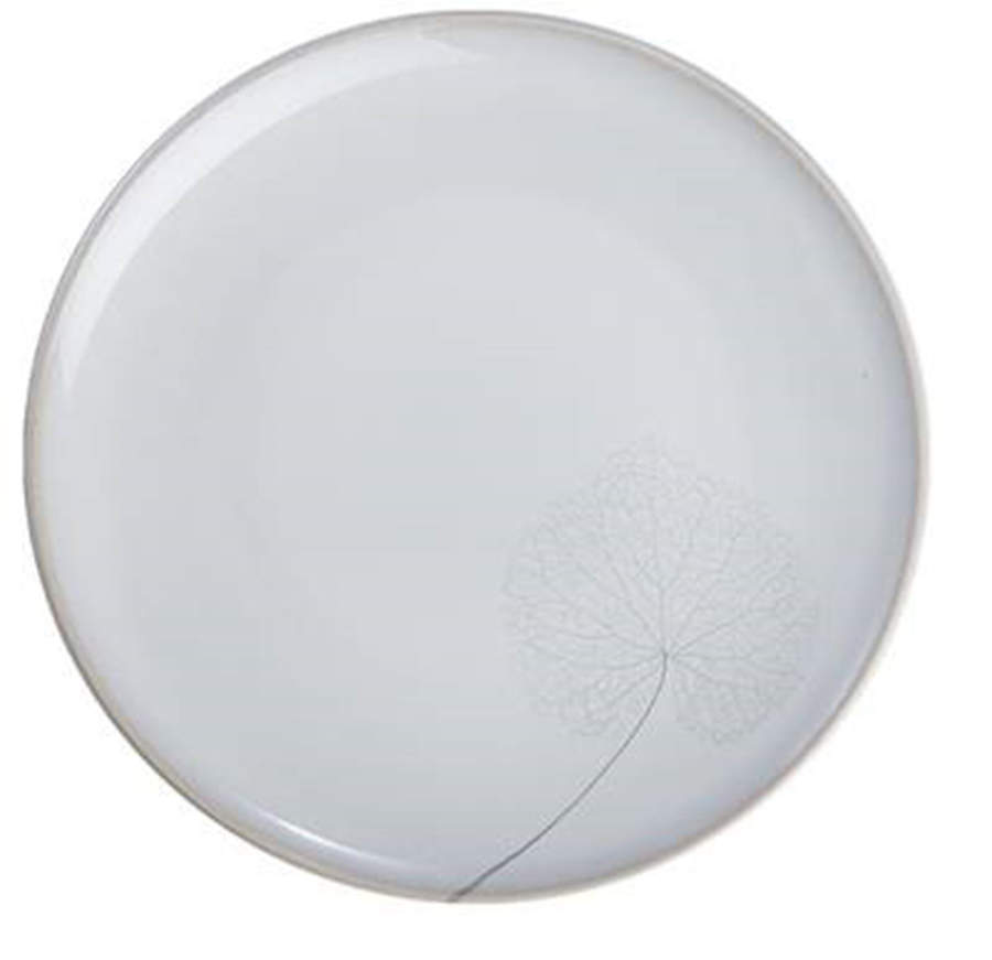 Leaf White Silk Dessert/Pie Plate by Mottahedeh-1