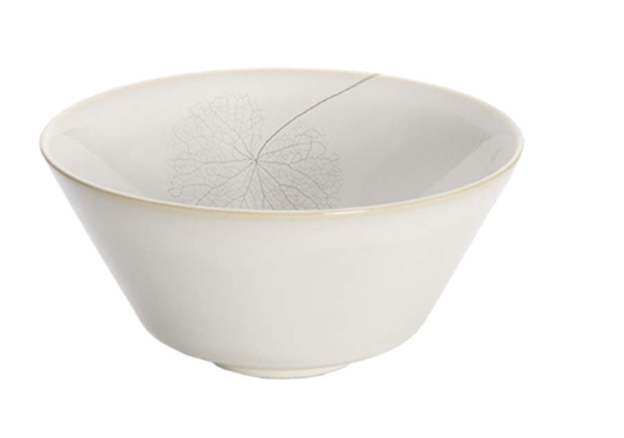 Leaf White Silk Coupe Cereal Bowl by Mottahedeh-1