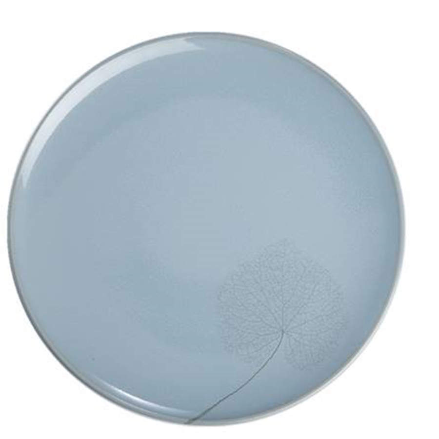 Leaf Blue Haze (Light Blue) Dinner Plate by Mottahedeh-1