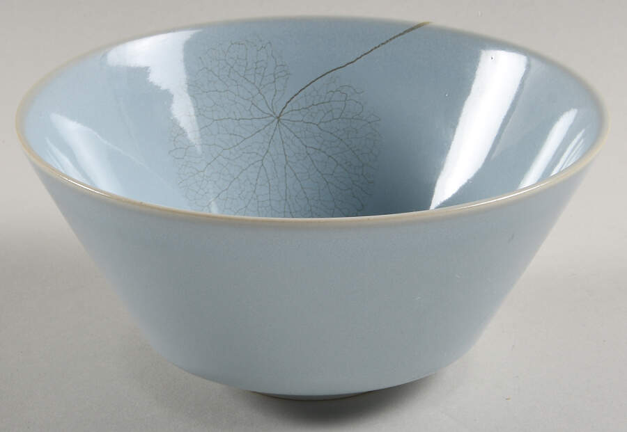 Leaf Blue Haze (Light Blue) Coupe Cereal Bowl by Mottahedeh-1