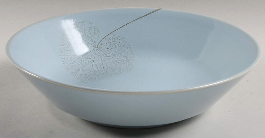 Leaf Blue Haze (Light Blue) 10" Individual Pasta Bowl by Mottahedeh-1