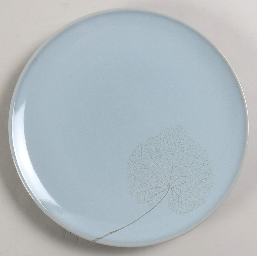 Leaf Blue Haze (Light Blue) Dessert/Pie Plate by Mottahedeh-1
