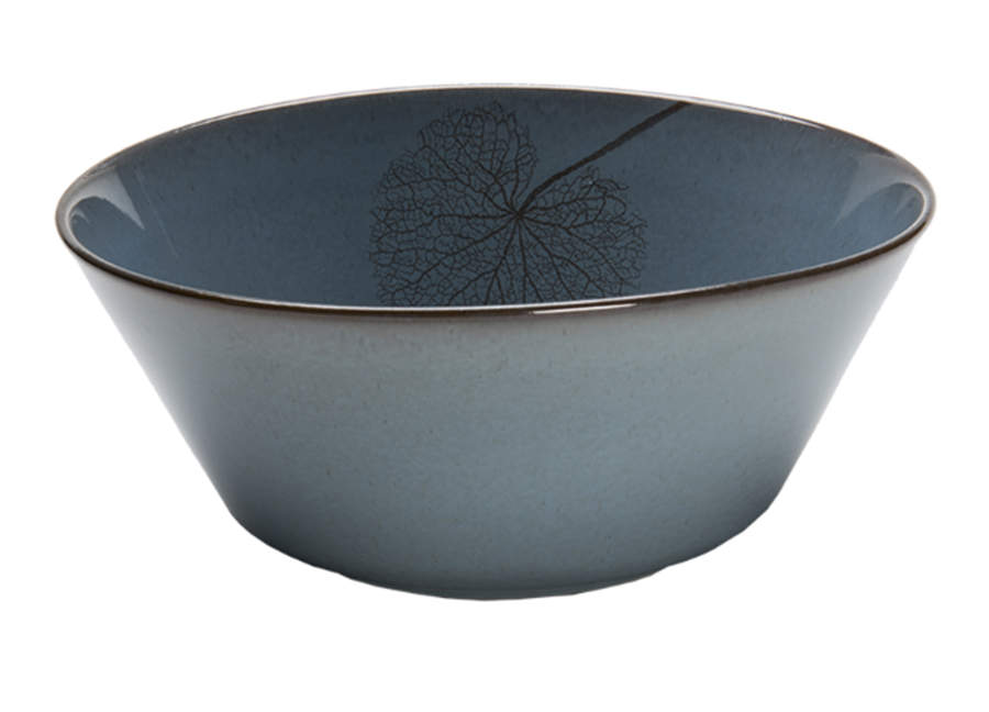 Leaf Topaz (Dark Blue) 10" Round Serving Bowl by Mottahedeh-1