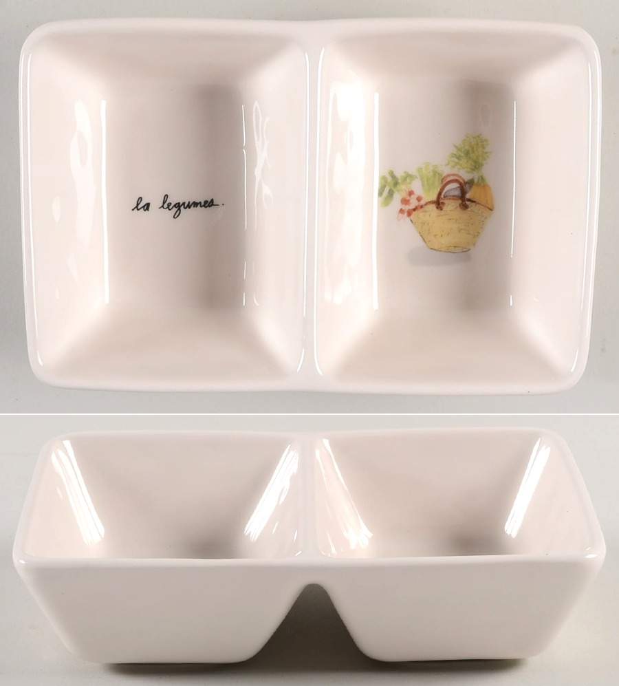 French Baskets (2 Part) Rectangular Divided Dish by Magenta-1
