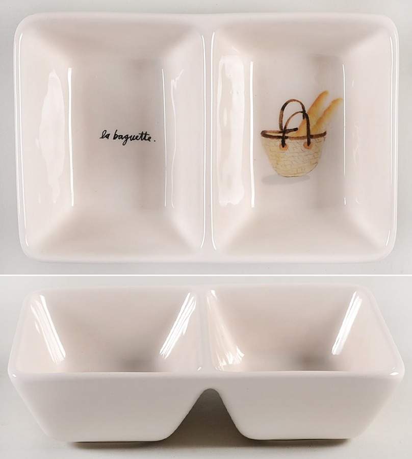 French Baskets (2 Part) Rectangular Divided Dish by Magenta-1