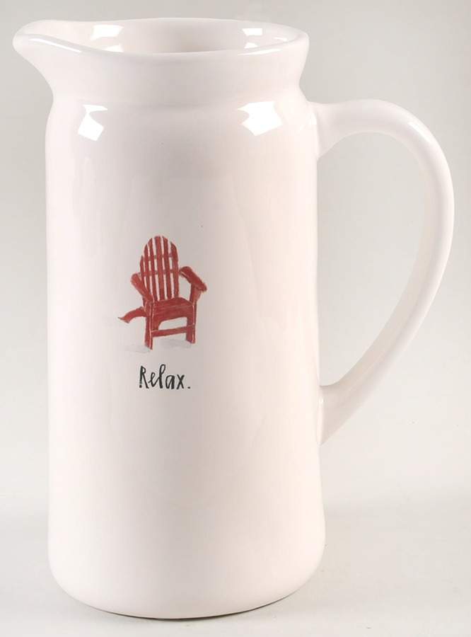 Sit and Relax (Red and Blue Chairs) 42 Oz Pitcher by Magenta-1