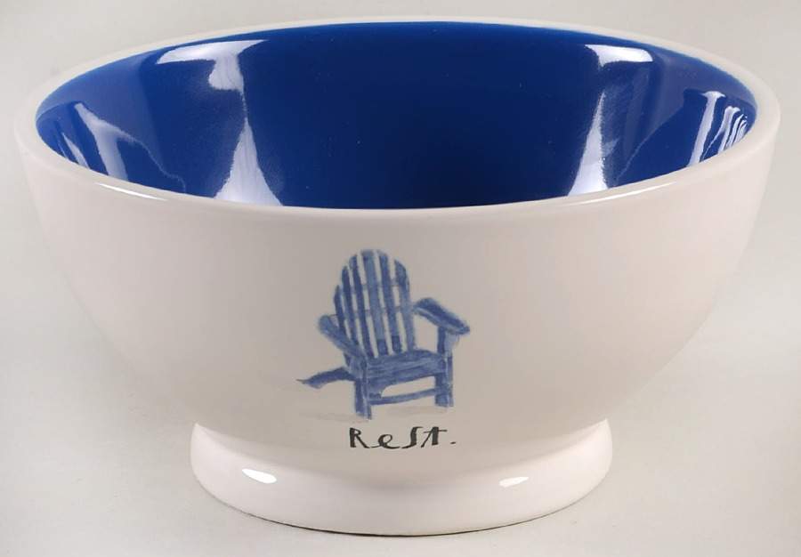 Sit and Relax (Red and Blue Chairs) 5" All Purpose Bowl by Magenta-1