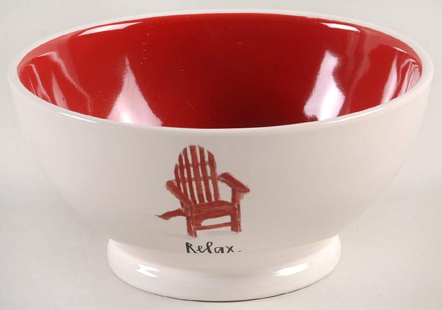 Sit and Relax (Red and Blue Chairs) 5" All Purpose Bowl by Magenta-1