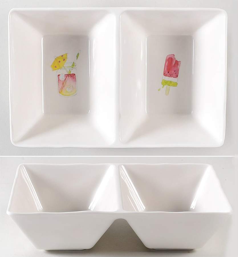 Summer Party (2 Part) Rectangular Divided Dish by Magenta-1