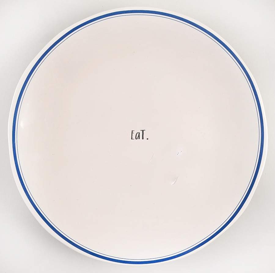 Blue Line and Stem Print Dinner Plate by Magenta-1