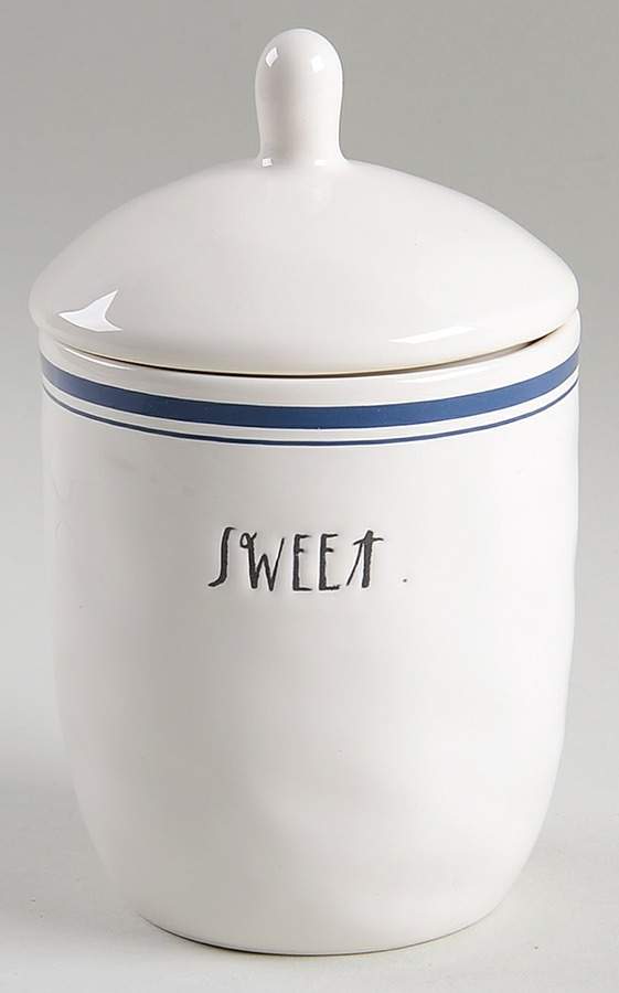 Blue Line and Stem Print Sugar Bowl & Lid by Magenta-1