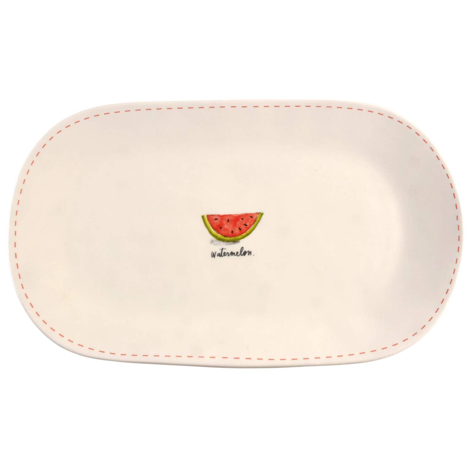 Watermelon and Red Stitch 14" Oval Serving Platter by Magenta-1