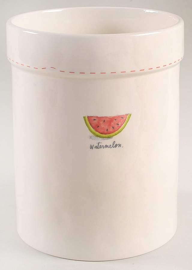 Watermelon and Red Stitch Utensil Holder by Magenta-1