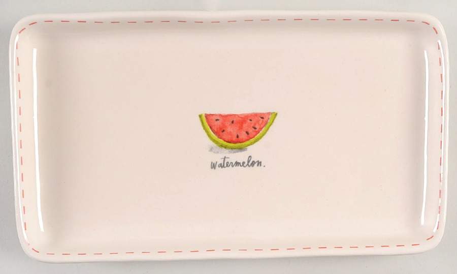 Watermelon and Red Stitch 9" Rectangular Tray by Magenta-1