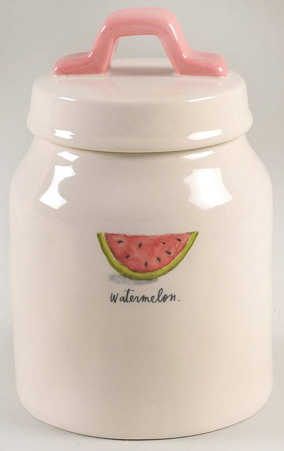 Watermelon and Red Stitch Small Canister & Lid by Magenta-1