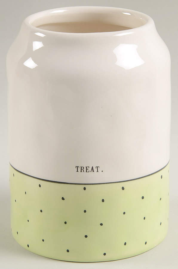 Polka Dot Band and Type Print Medium Canister No Lid by Magenta-1