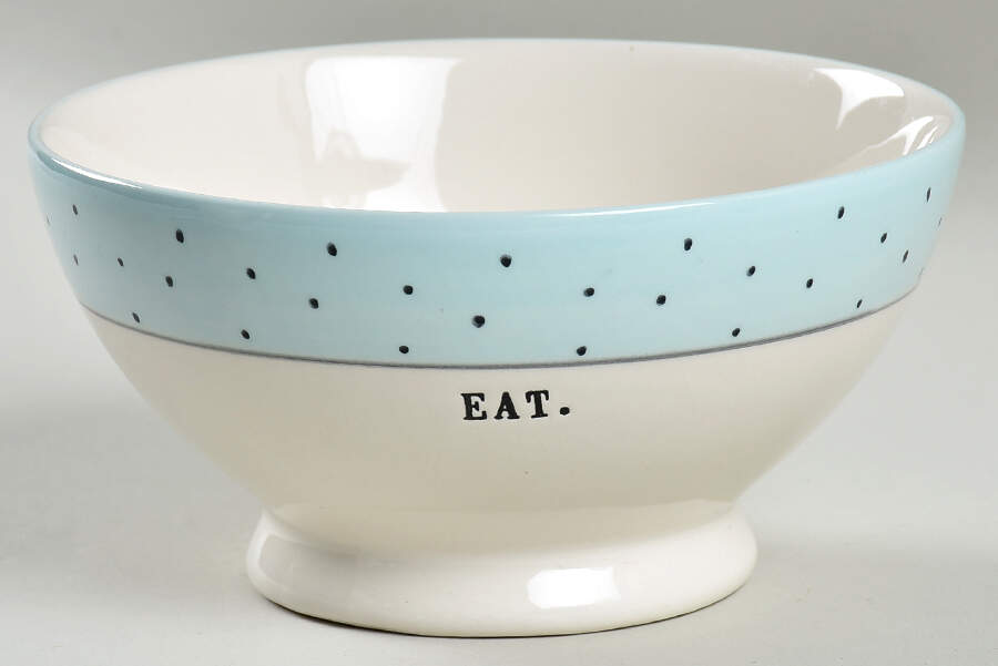 Polka Dot Band and Type Print 5" All Purpose Bowl by Magenta-1