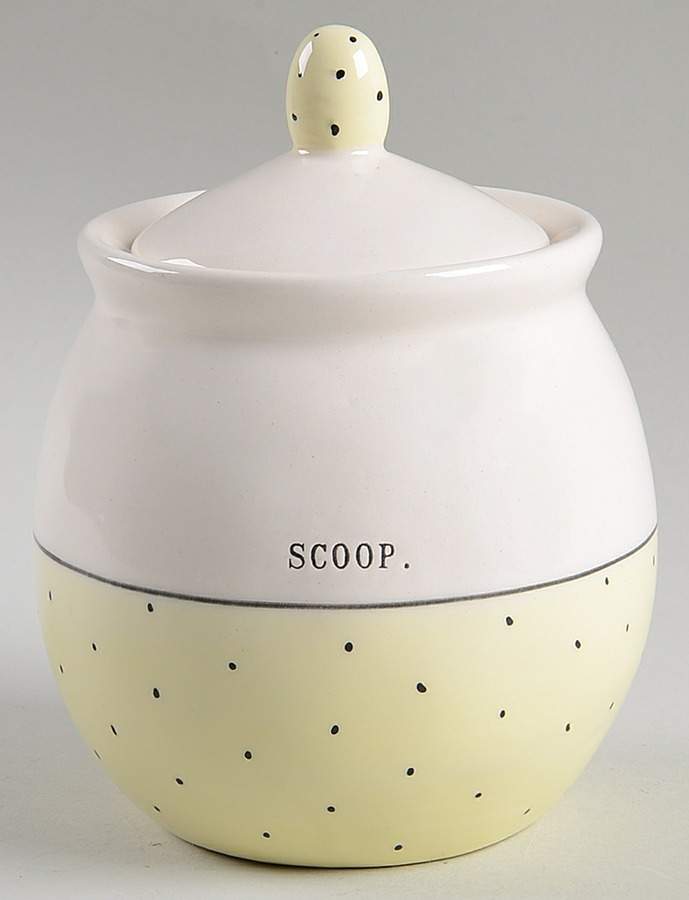Polka Dot Band and Type Print Sugar Bowl & Lid by Magenta-1