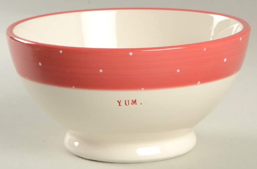 Polka Dot Band and Type Print 5" All Purpose Bowl by Magenta-1
