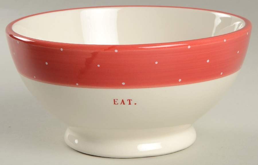 Polka Dot Band and Type Print 5" All Purpose Bowl by Magenta-1