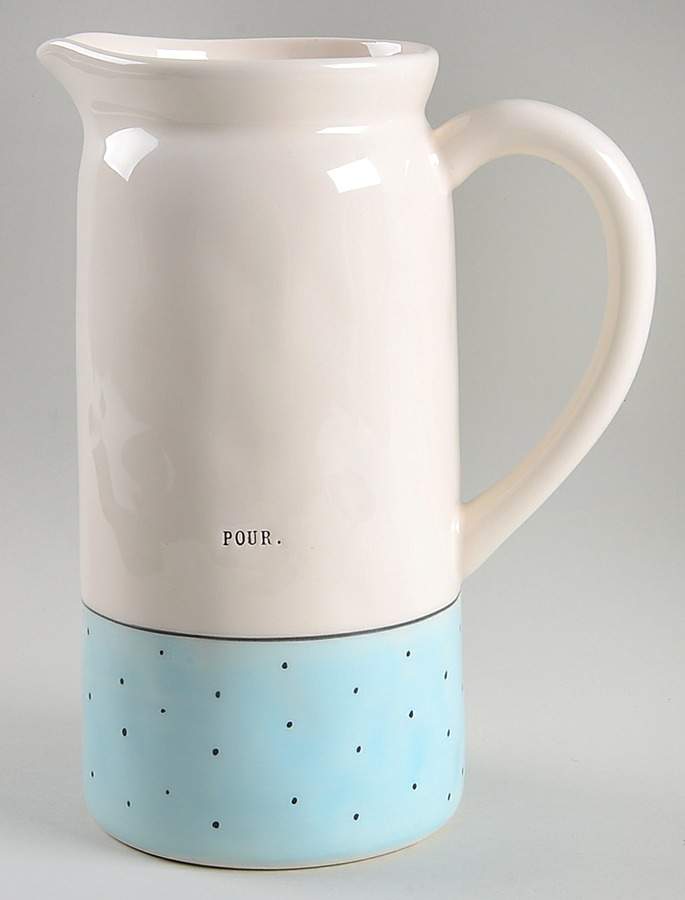 Polka Dot Band and Type Print 42 Oz Pitcher by Magenta-1