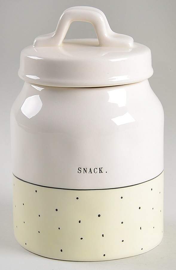 Polka Dot Band and Type Print Small Canister & Lid by Magenta-1