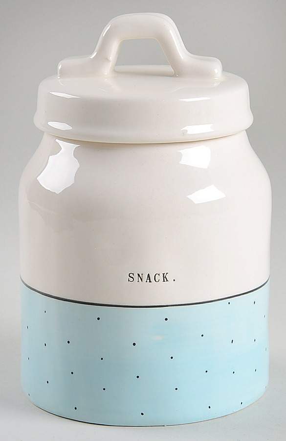 Polka Dot Band and Type Print Small Canister & Lid by Magenta-1