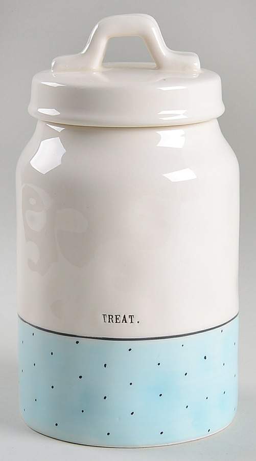 Polka Dot Band and Type Print Medium Canister & Lid by Magenta-1
