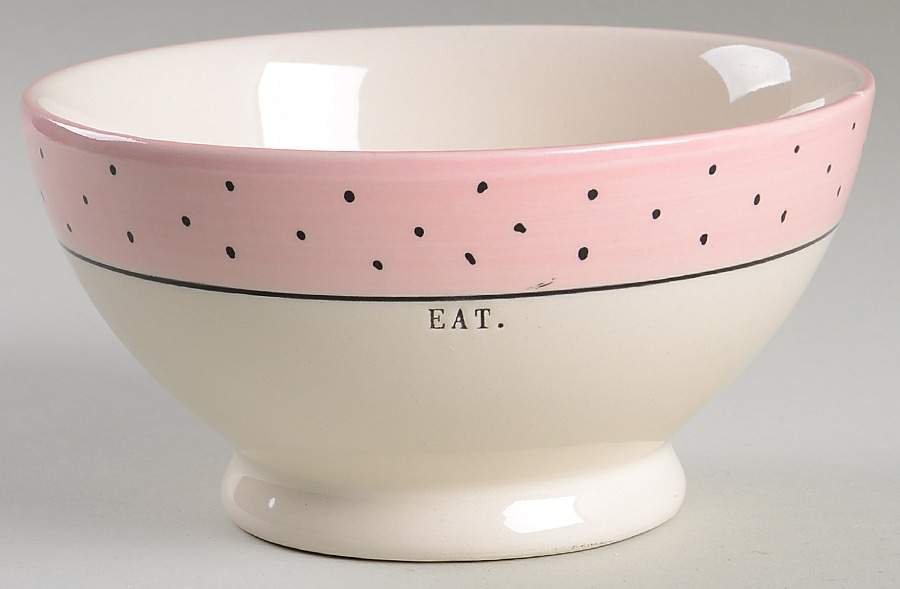 Polka Dot Band and Type Print 5" All Purpose Bowl by Magenta-1