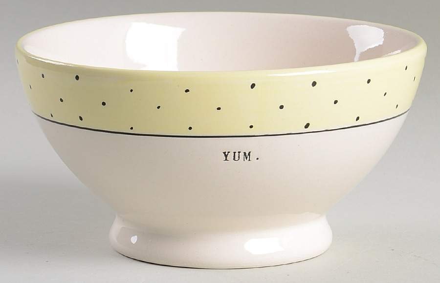 Polka Dot Band and Type Print 5" All Purpose Bowl by Magenta-1