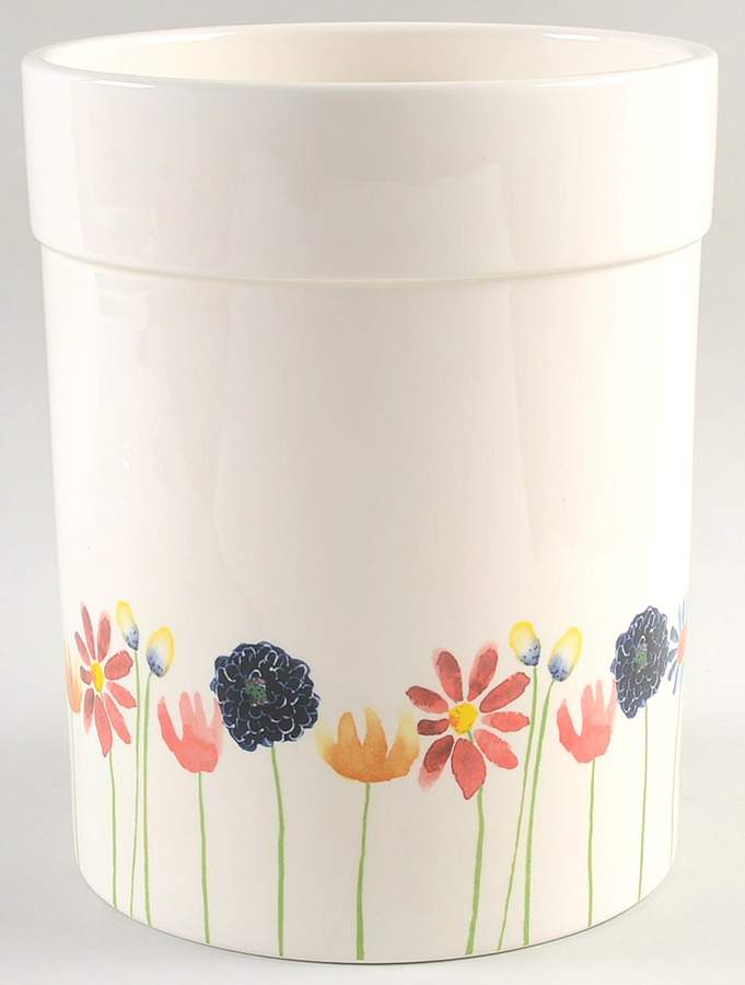 Bloom Flowers China Waste Basket by Magenta-1
