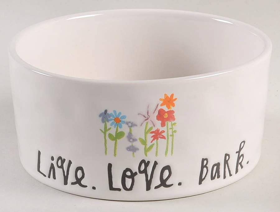 Bloom Flowers Dog Bowl by Magenta-1