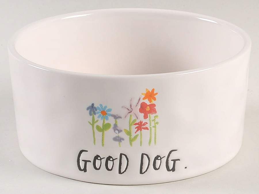 Bloom Flowers Dog Bowl by Magenta-1