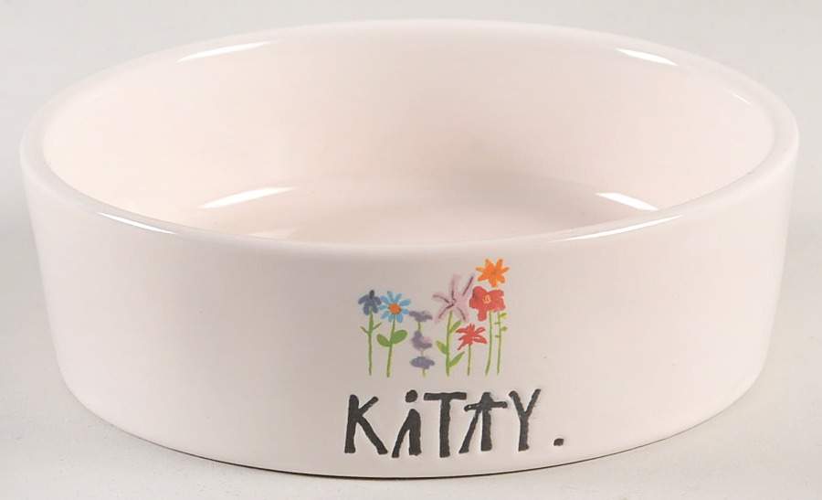 Bloom Flowers Cat Bowl by Magenta-1
