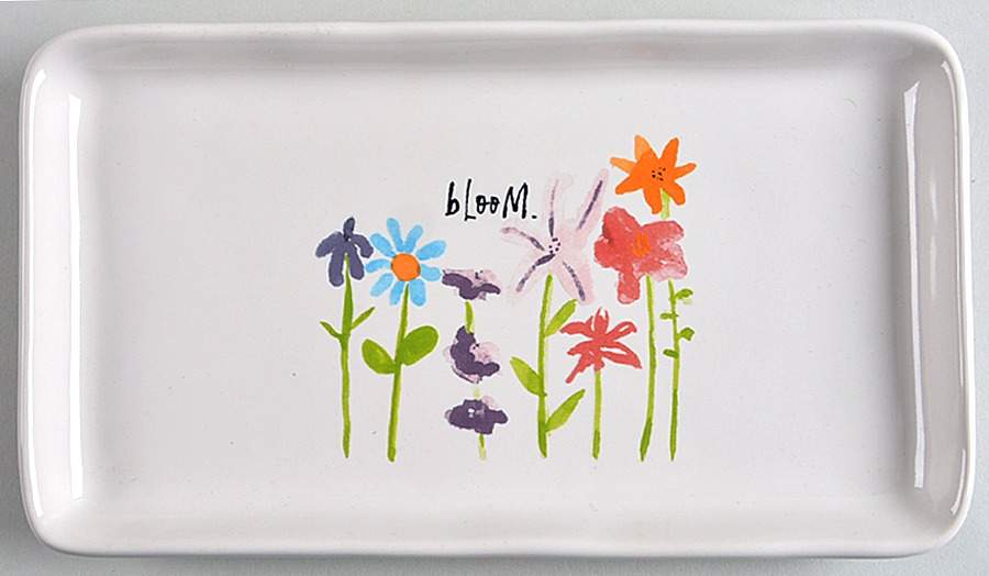 Bloom Flowers 9" Rectangular Tray by Magenta-1
