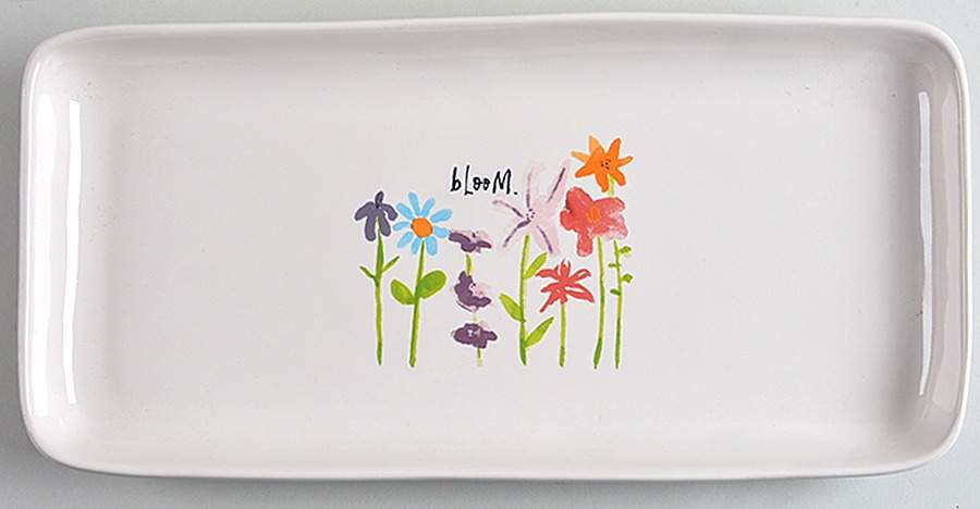 Bloom Flowers 14" Rectangular Tray by Magenta-1