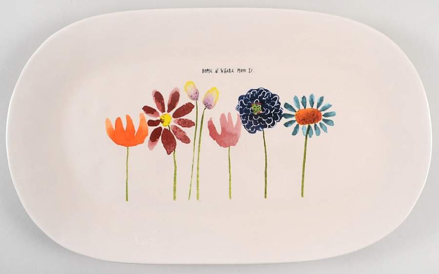 Bloom Flowers 14" Oval Serving Platter by Magenta-1